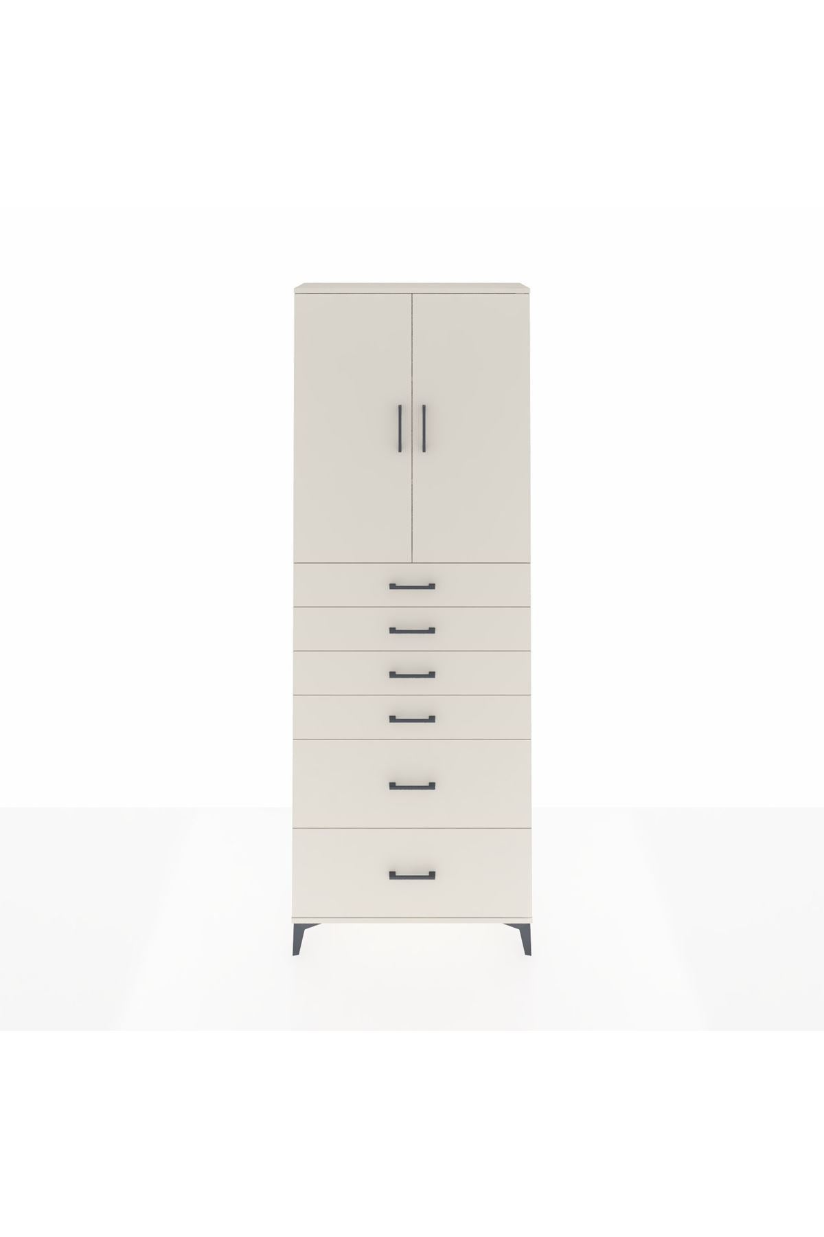 Arges Dolap 3 Raflı 6 Çekmeceli 2 Kapaklı 88x30x243 Aytaşı-Aytaşı