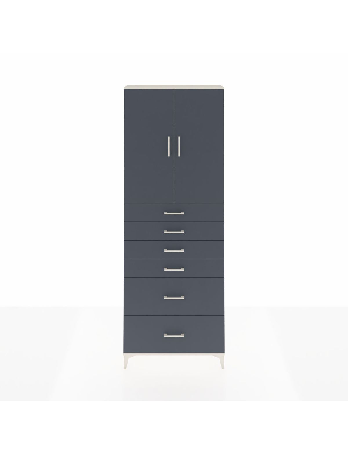 Arges Dolap 3 Raflı 6 Çekmeceli 2 Kapaklı 88x30x243 Aytaşı-Antrasit