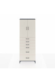 Arges Dolap 3 Raflı 6 Çekmeceli 2 Kapaklı 88x30x243 Antrasit-Aytaşı