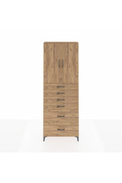 Arges Dolap 3 Raflı 6 Çekmeceli 2 Kapaklı 88x30x243 Çam-Çam