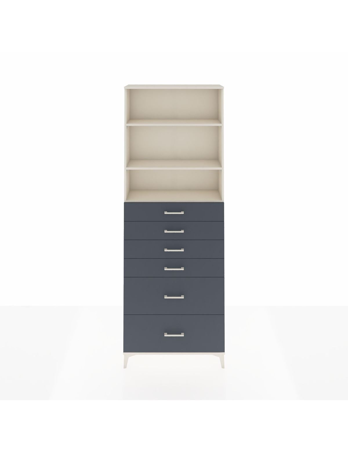 Arges Dolap 3 Raflı 6 Çekmeceli 88x30x243 Aytaşı-Antrasit