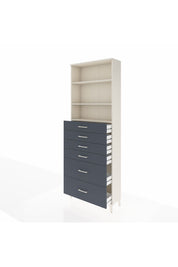 Arges Dolap 3 Raflı 6 Çekmeceli 88x30x243 Aytaşı-Antrasit