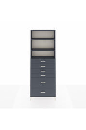 Arges Dolap 3 Raflı 6 Çekmeceli 88x30x243 Antrasit-Antrasit