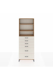 Arges Dolap 3 Raflı 6 Çekmeceli 88x30x243 Çam-Aytaşı