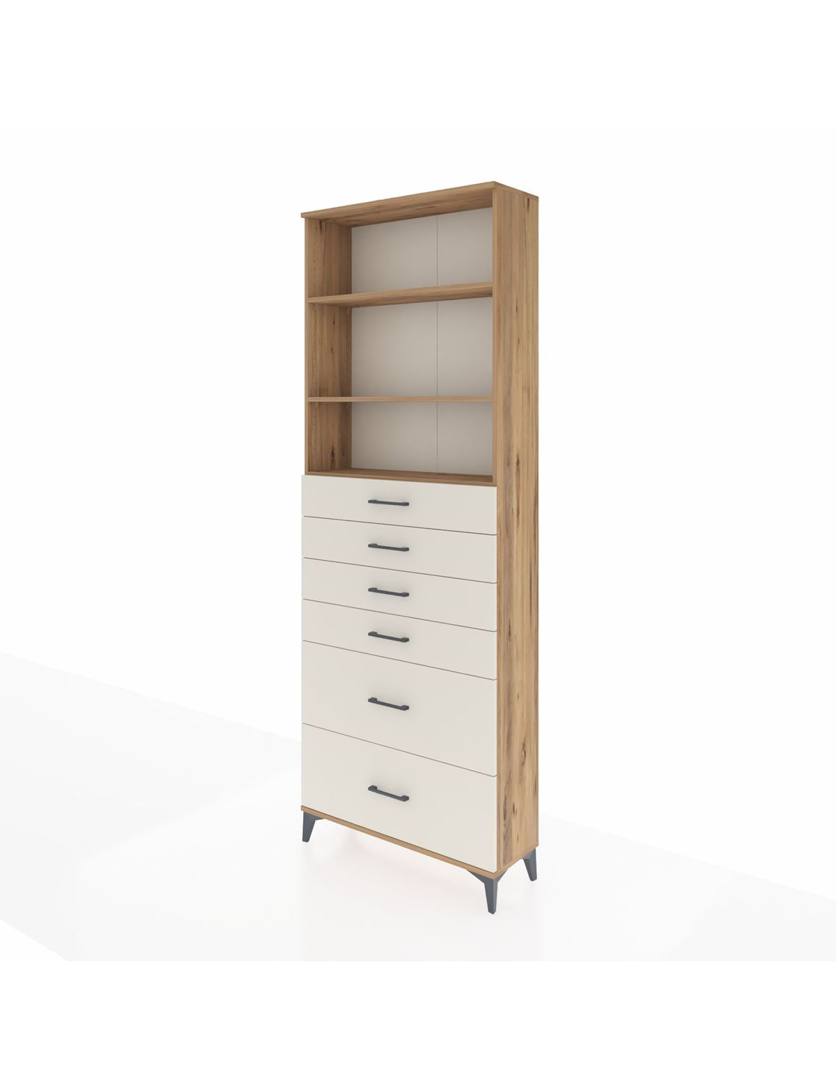 Arges Dolap 3 Raflı 6 Çekmeceli 88x30x243 - S33M144V7A