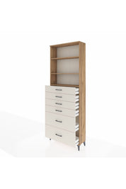 Arges Dolap 3 Raflı 6 Çekmeceli 88x30x243 Çam-Aytaşı