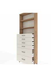 Arges Dolap 3 Raflı 6 Çekmeceli 88x30x243 Çam-Aytaşı