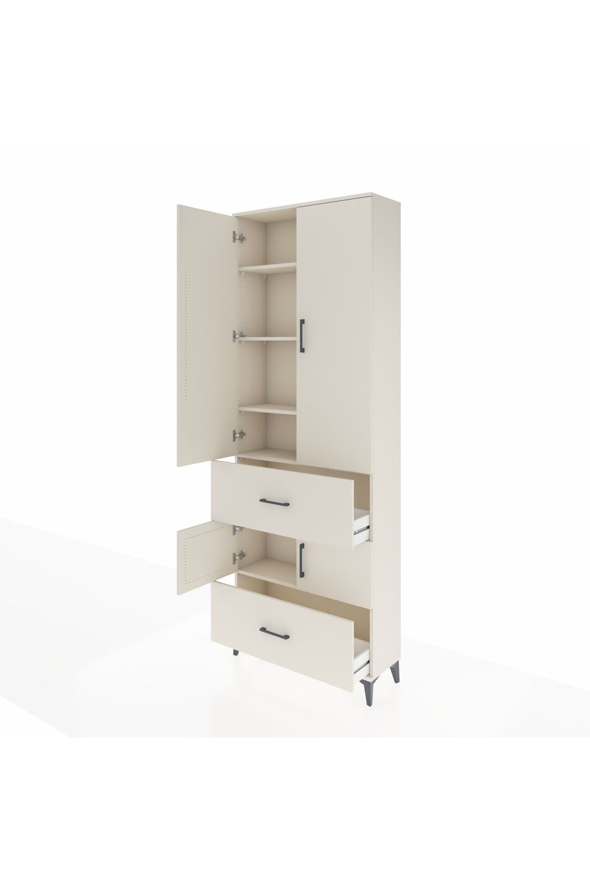 Arges Dolap 5 Raflı 2 Çekmeceli 4 Kapaklı 88x30x243 Aytaşı-Aytaşı