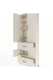 Arges Dolap 5 Raflı 2 Çekmeceli 4 Kapaklı 88x30x243 Aytaşı-Aytaşı