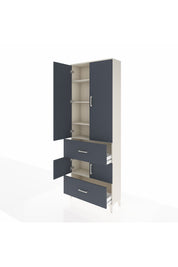 Arges Dolap 5 Raflı 2 Çekmeceli 4 Kapaklı 88x30x243 Aytaşı-Antrasit