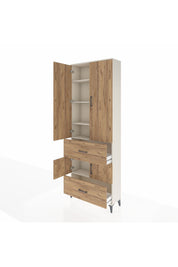 Arges Dolap 5 Raflı 2 Çekmeceli 4 Kapaklı 88x30x243 Aytaşı-Çam