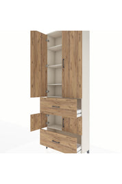 Arges Dolap 5 Raflı 2 Çekmeceli 4 Kapaklı 88x30x243 Aytaşı-Çam