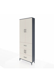 Arges Dolap 5 Raflı 2 Çekmeceli 4 Kapaklı 88x30x243 Antrasit-Aytaşı