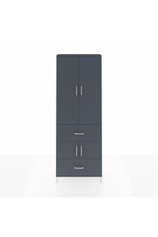 Arges Dolap 5 Raflı 2 Çekmeceli 4 Kapaklı 88x30x243 Antrasit-Antrasit