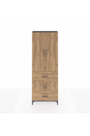 Arges Dolap 5 Raflı 2 Çekmeceli 4 Kapaklı 88x30x243 Antrasit-Çam