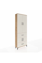Arges Dolap 5 Raflı 2 Çekmeceli 4 Kapaklı 88x30x243 Çam-Aytaşı