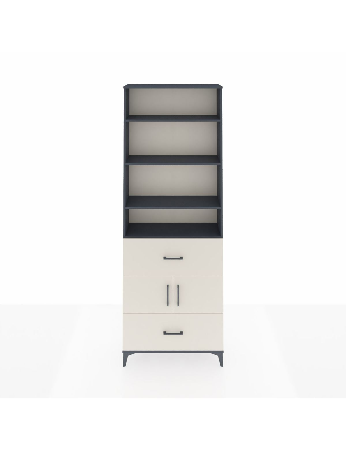 Arges Dolap 5 Raflı 2 Çekmeceli 2 Kapaklı 88x30x243 Antrasit-Aytaşı