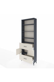 Arges Dolap 5 Raflı 2 Çekmeceli 2 Kapaklı 88x30x243 Antrasit-Aytaşı