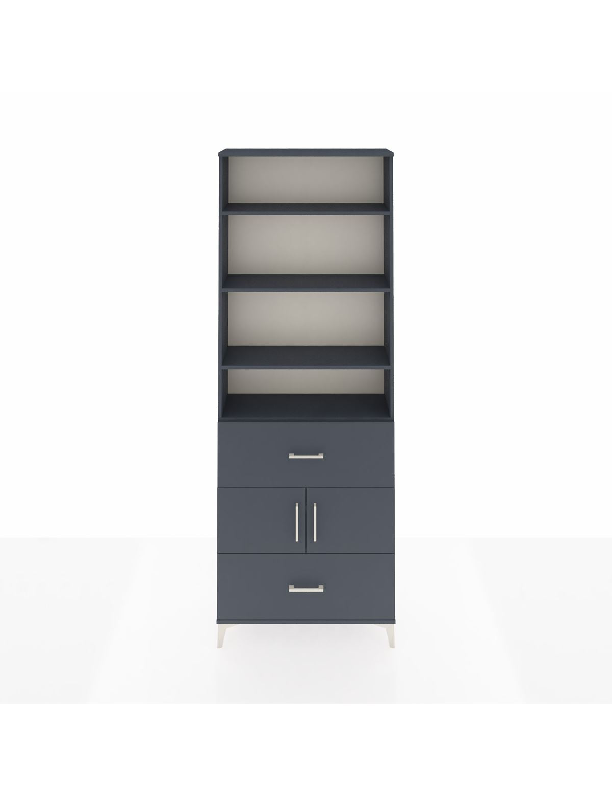 Arges Dolap 5 Raflı 2 Çekmeceli 2 Kapaklı 88x30x243 Antrasit-Antrasit