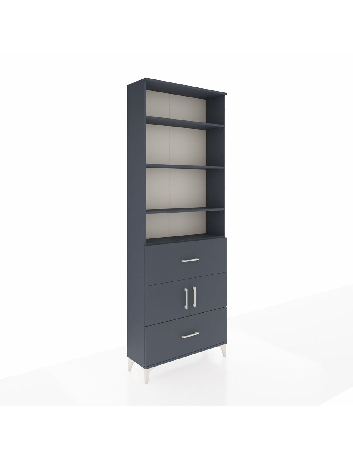 Arges Dolap 5 Raflı 2 Çekmeceli 2 Kapaklı 88x30x243 Antrasit-Antrasit