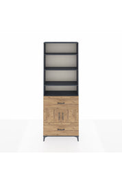 Arges Dolap 5 Raflı 2 Çekmeceli 2 Kapaklı 88x30x243 Antrasit-Çam