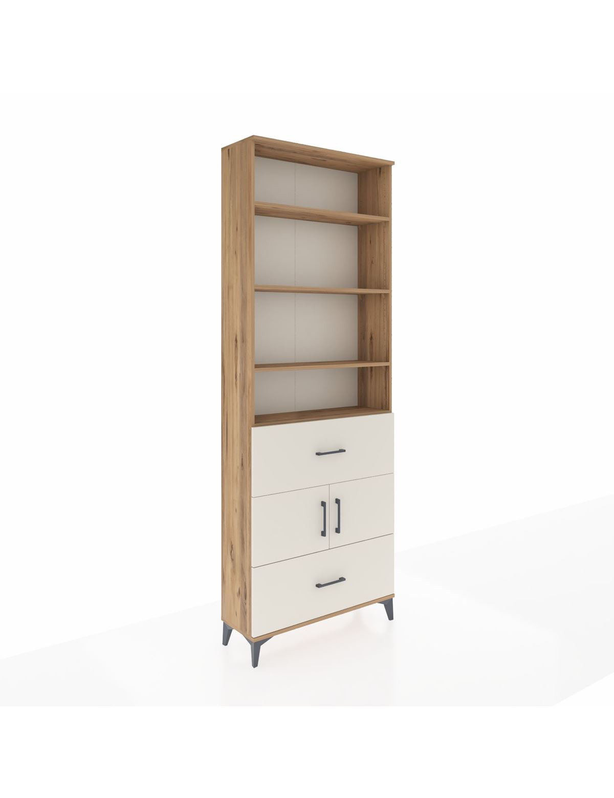 Arges Dolap 5 Raflı 2 Çekmeceli 2 Kapaklı 88x30x243 Çam-Aytaşı