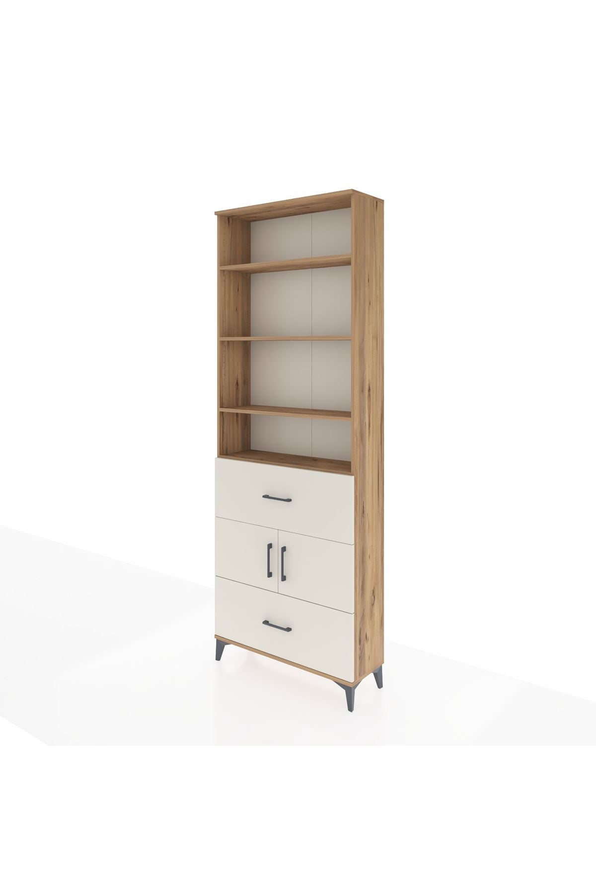 Arges Dolap 5 Raflı 2 Çekmeceli 2 Kapaklı 88x30x243 Çam-Aytaşı