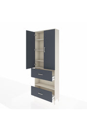 Arges Dolap 5 Raflı 2 Çekmeceli 2 Kapaklı 88x30x243 Aytaşı-Antrasit