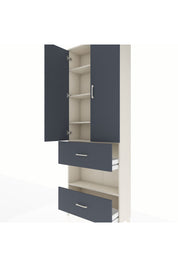 Arges Dolap 5 Raflı 2 Çekmeceli 2 Kapaklı 88x30x243 Aytaşı-Antrasit