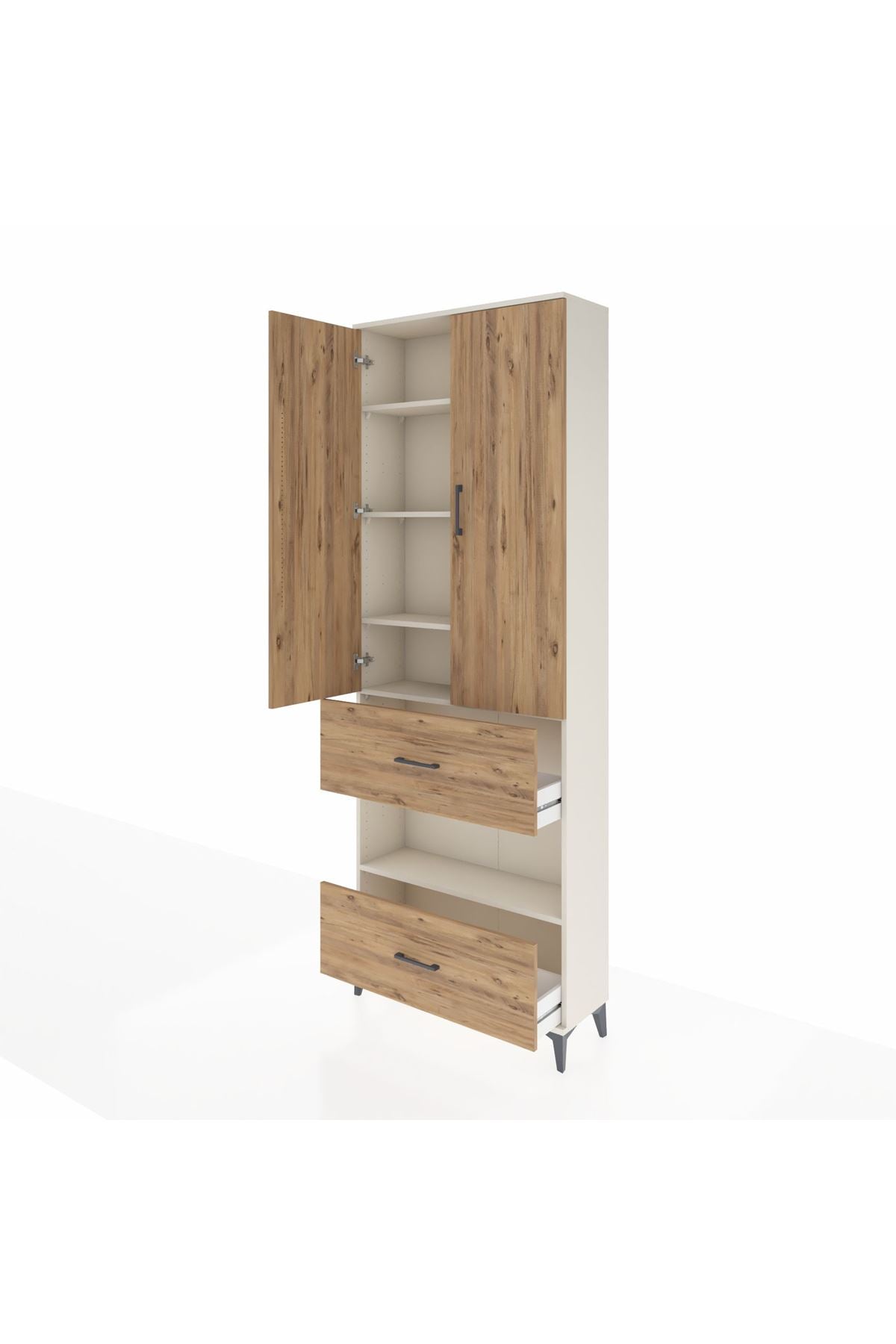 Arges Dolap 5 Raflı 2 Çekmeceli 2 Kapaklı 88x30x243 Aytaşı-Çam