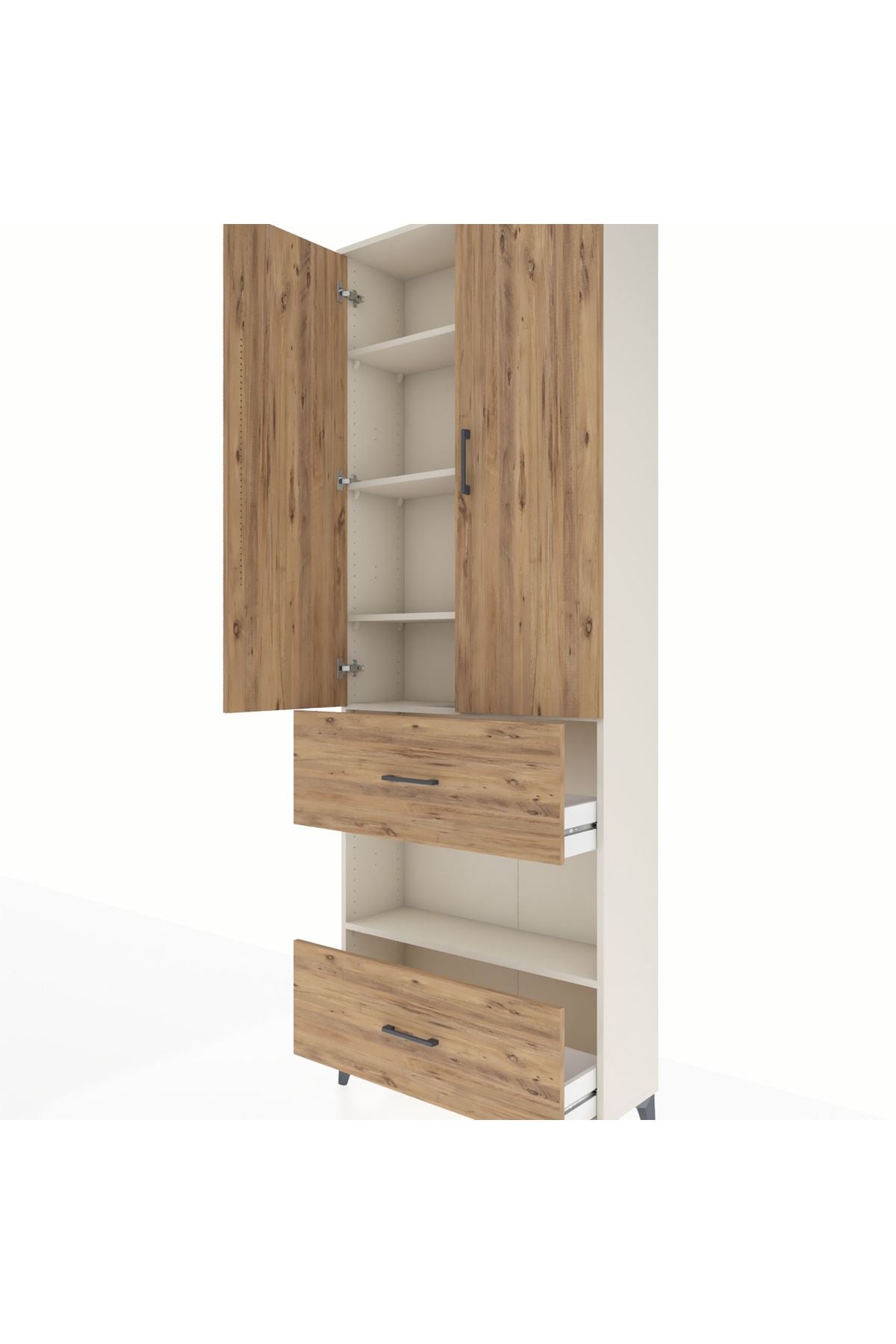 Arges Dolap 5 Raflı 2 Çekmeceli 2 Kapaklı 88x30x243 Aytaşı-Çam