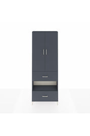 Arges Dolap 5 Raflı 2 Çekmeceli 2 Kapaklı 88x30x243 Antrasit-Antrasit