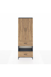 Arges Dolap 5 Raflı 2 Çekmeceli 2 Kapaklı 88x30x243 Antrasit-Çam