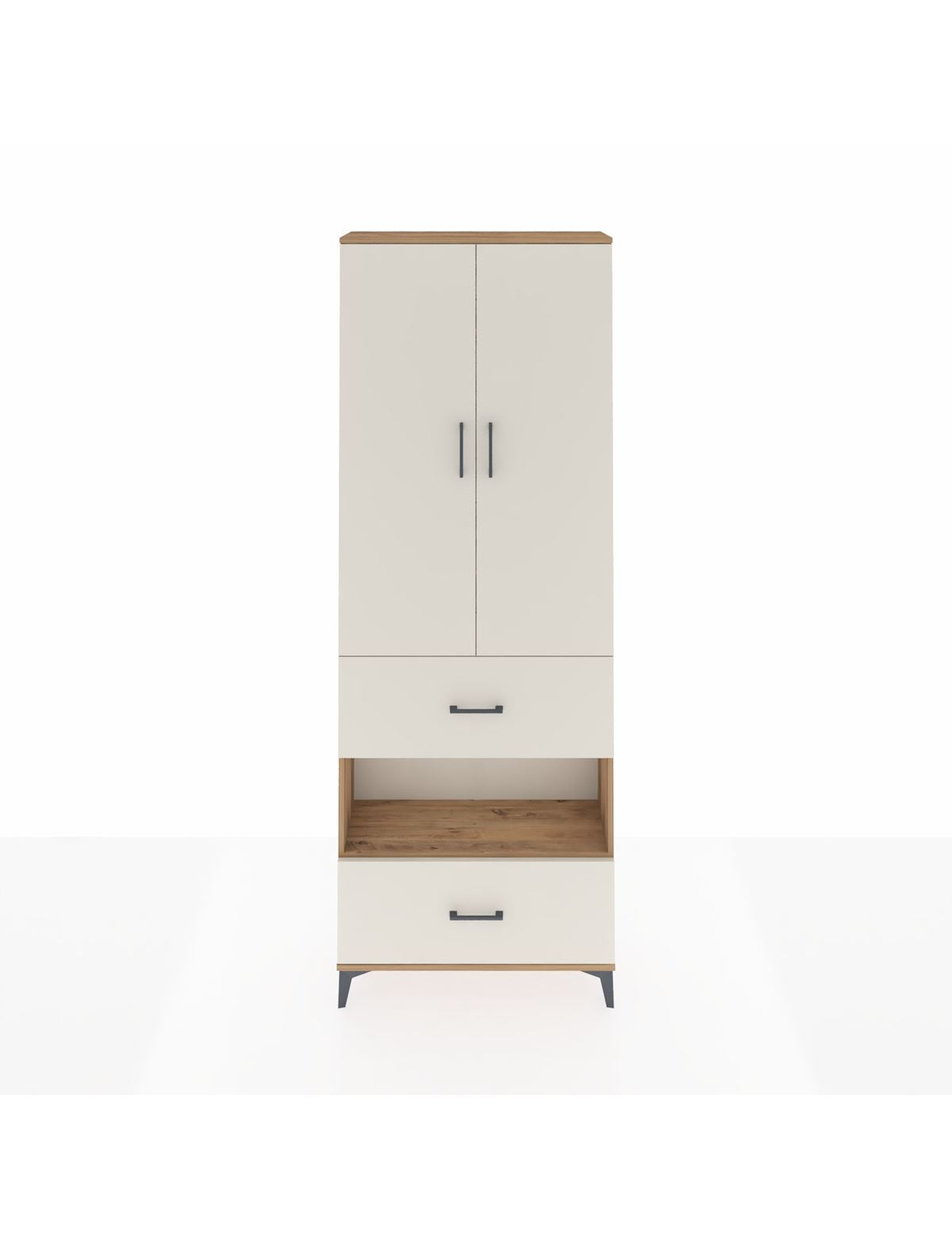 Arges Dolap 5 Raflı 2 Çekmeceli 2 Kapaklı 88x30x243 Çam-Aytaşı