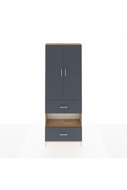 Arges Dolap 5 Raflı 2 Çekmeceli 2 Kapaklı 88x30x243 Çam-Antrasit