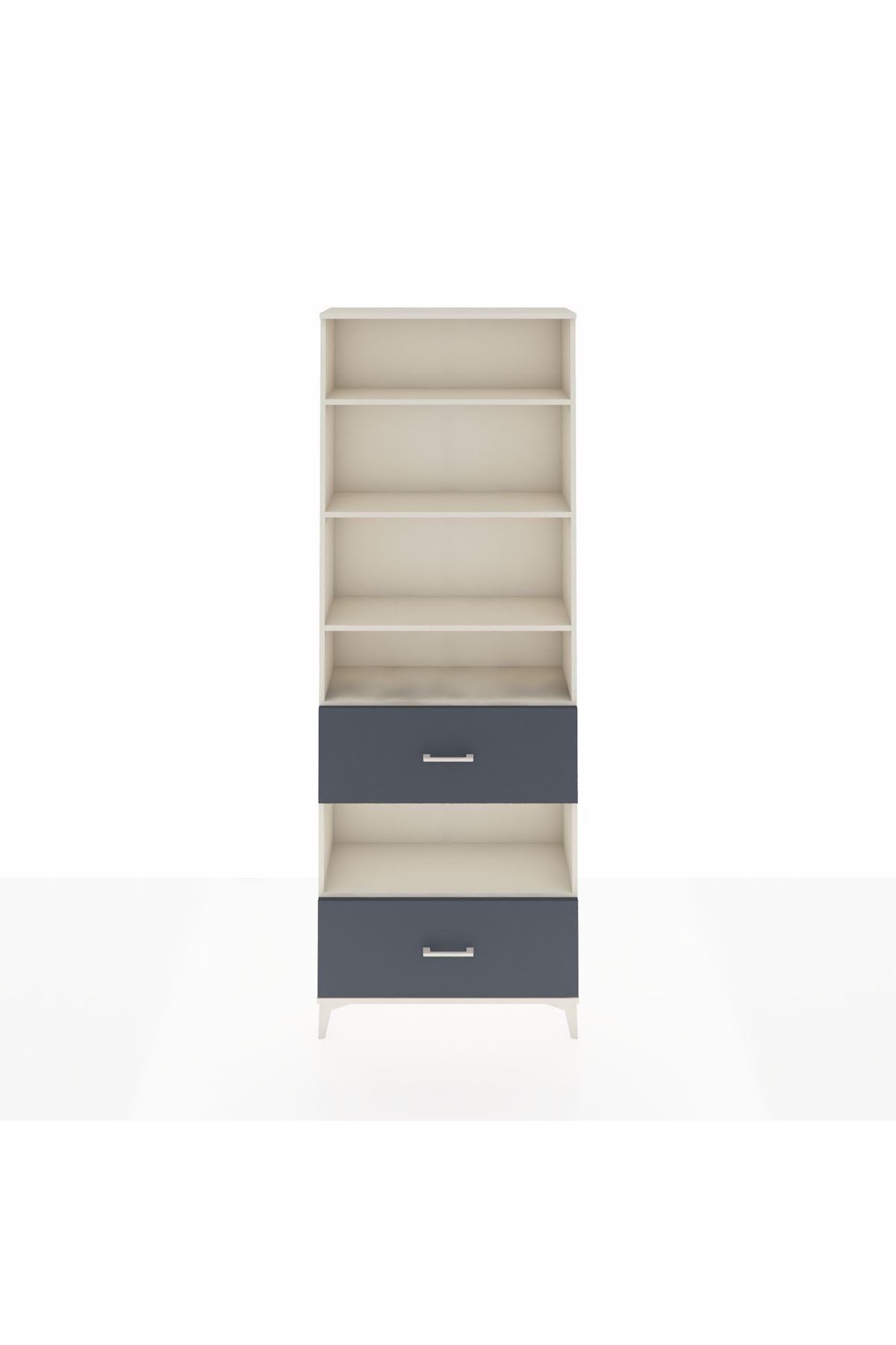 Arges Dolap 5 Raflı 2 Çekmeceli 88x30x243 Aytaşı-Antrasit