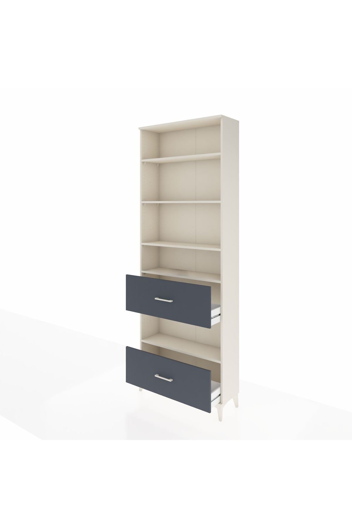 Arges Dolap 5 Raflı 2 Çekmeceli 88x30x243 Aytaşı-Antrasit