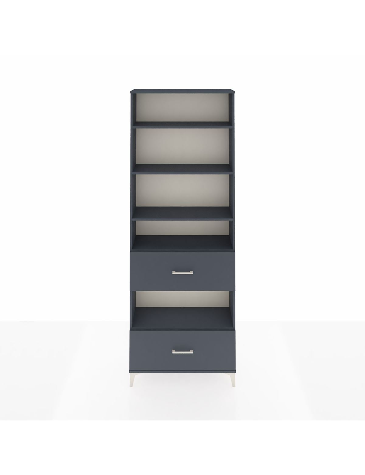 Arges Dolap 5 Raflı 2 Çekmeceli 88x30x243 Antrasit-Antrasit