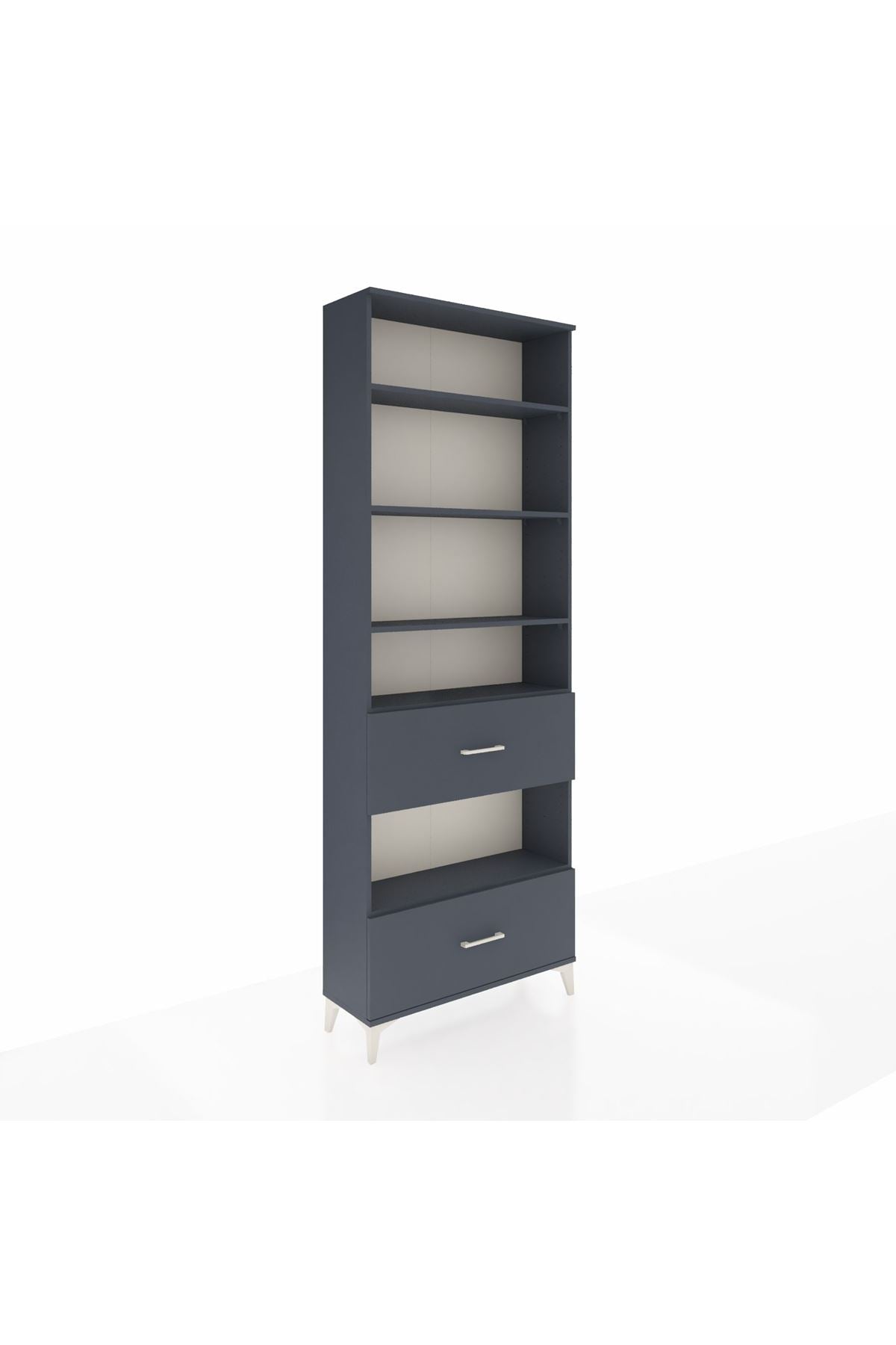 Arges Dolap 5 Raflı 2 Çekmeceli 88x30x243 Antrasit-Antrasit