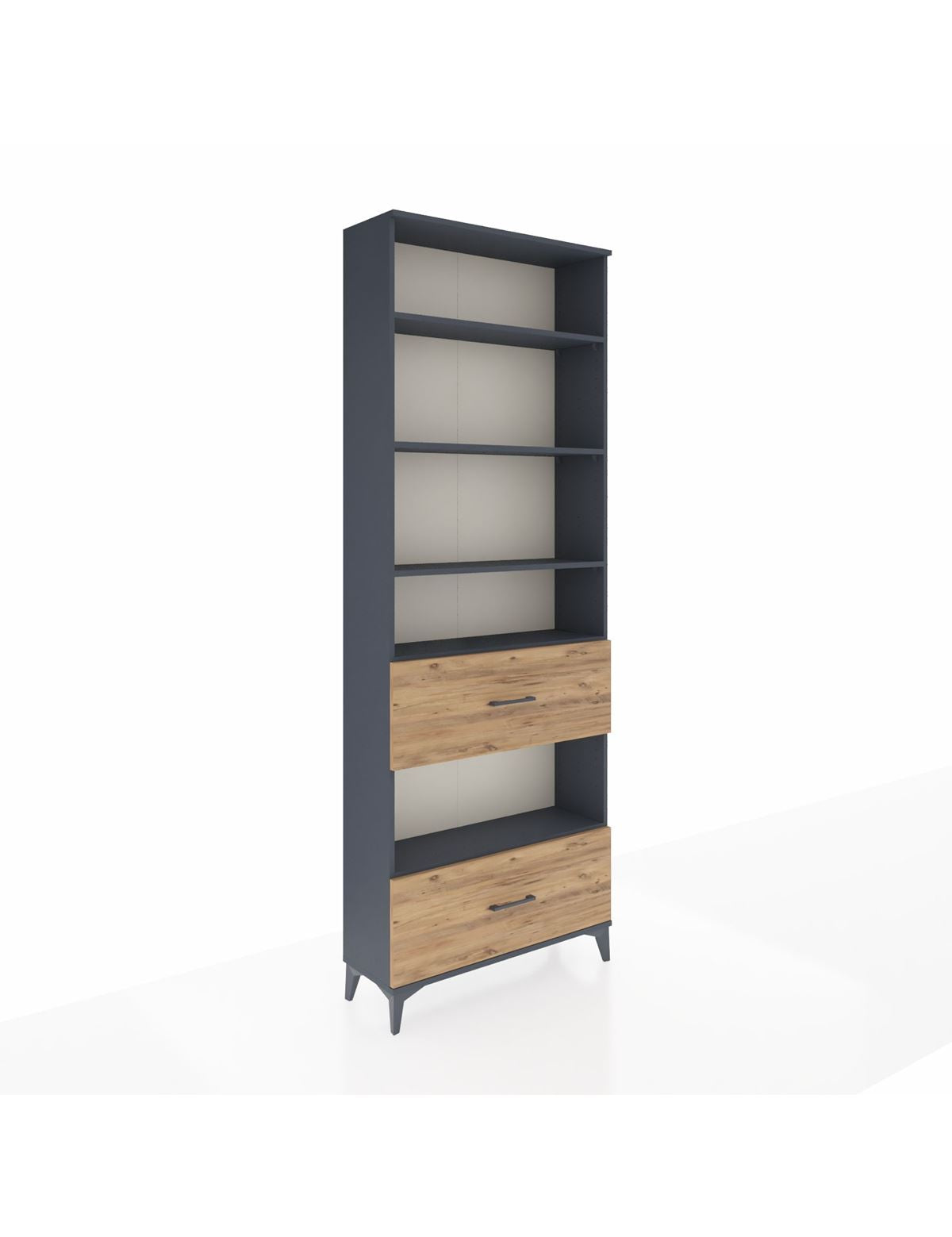 Arges Dolap 5 Raflı 2 Çekmeceli 88x30x243 Antrasit-Çam