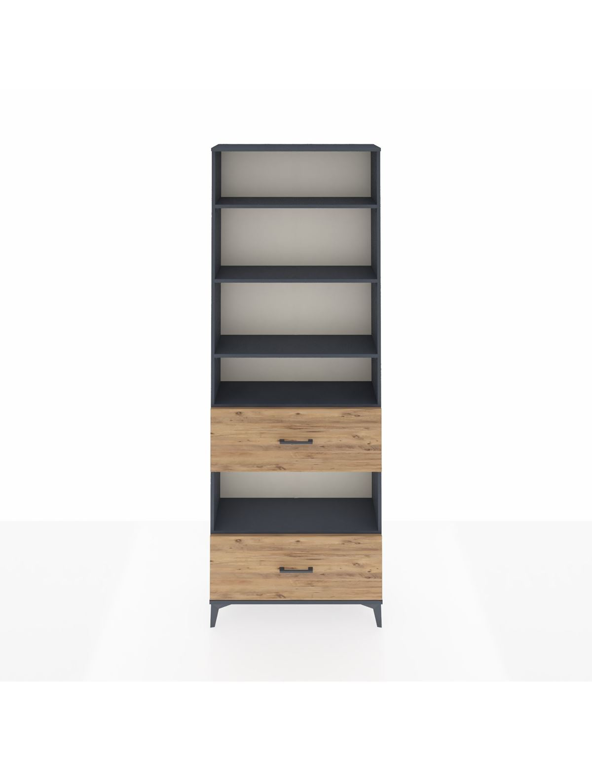 Arges Dolap 5 Raflı 2 Çekmeceli 88x30x243 Antrasit-Çam