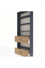 Arges Dolap 5 Raflı 2 Çekmeceli 88x30x243 Antrasit-Çam