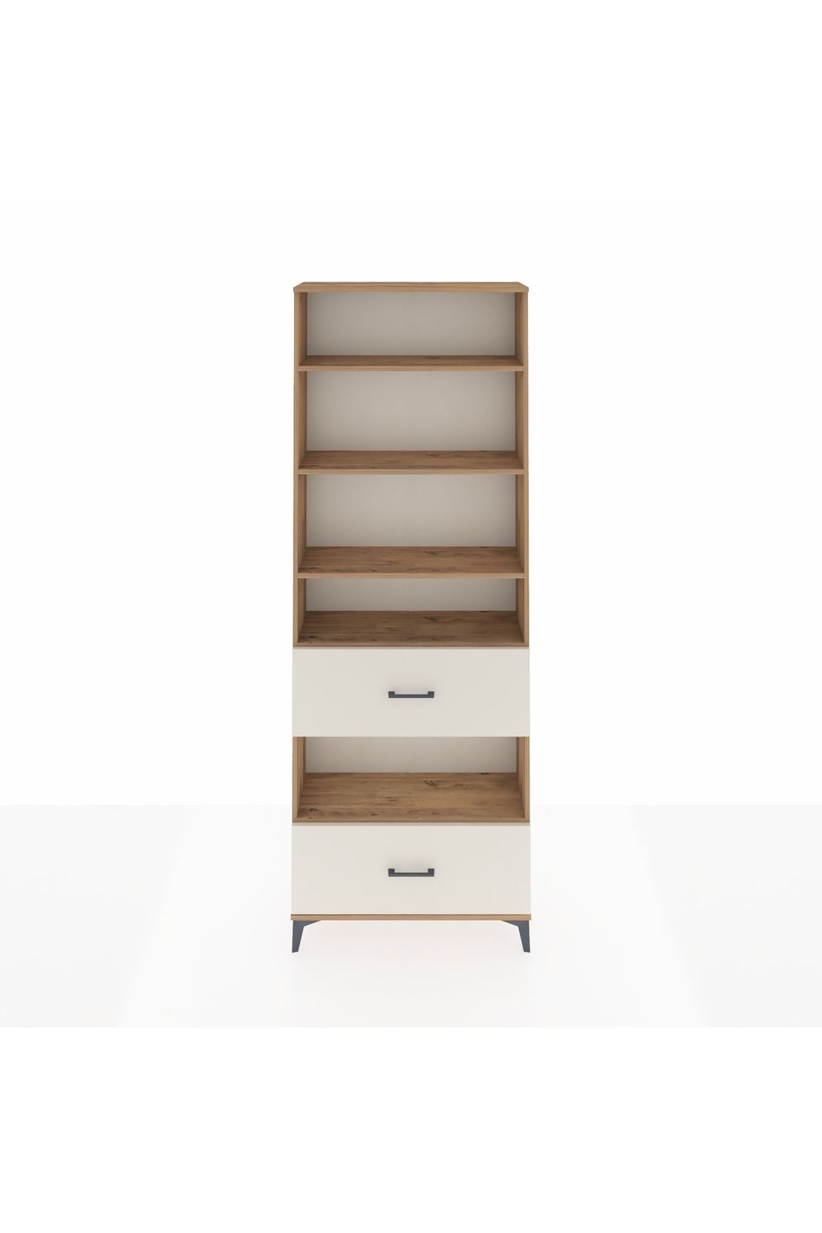 Arges Dolap 5 Raflı 2 Çekmeceli 88x30x243 Çam-Aytaşı