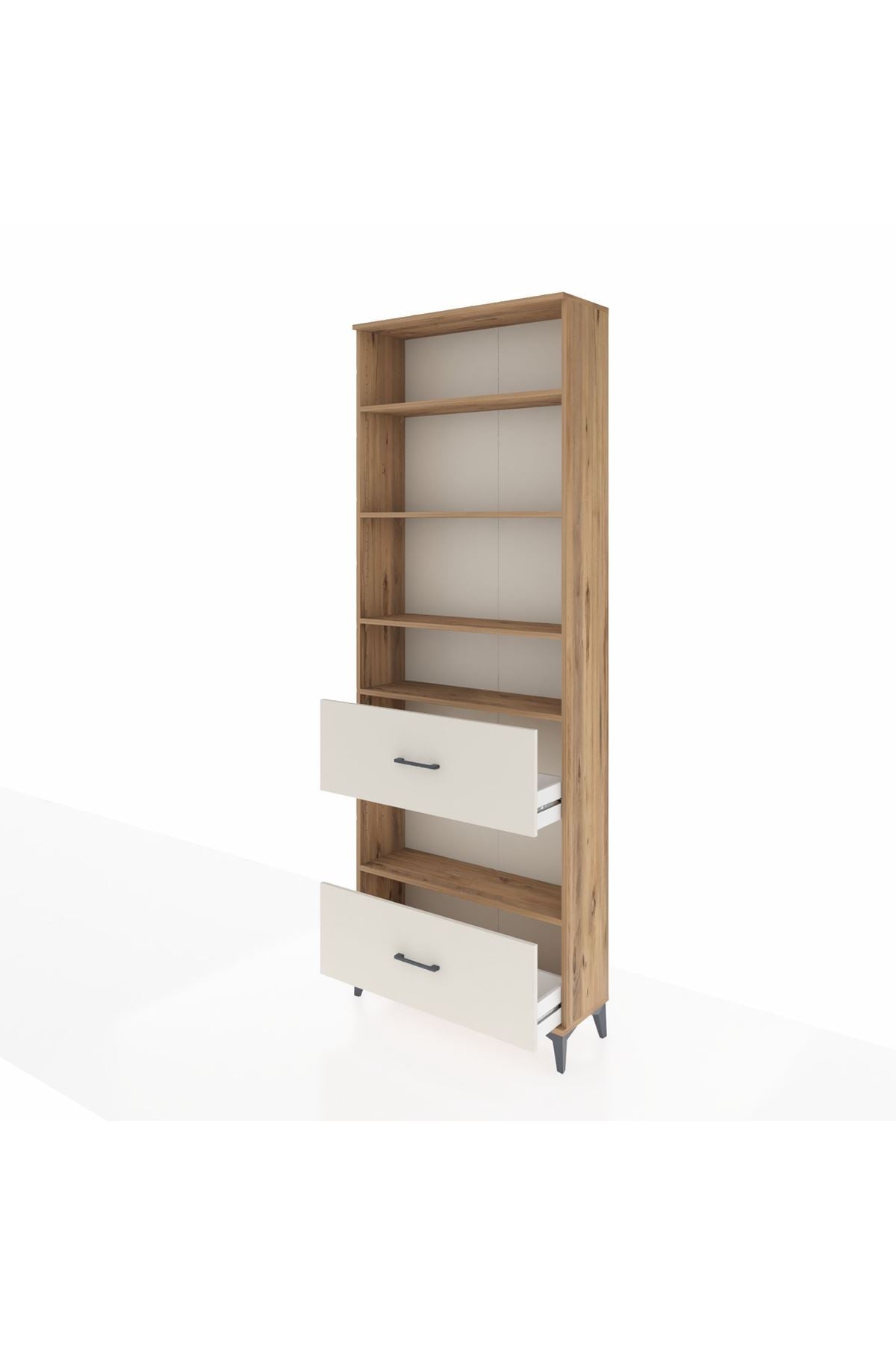 Arges Dolap 5 Raflı 2 Çekmeceli 88x30x243 Çam-Aytaşı