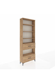 Arges Dolap 5 Raflı 2 Çekmeceli 88x30x243 Çam-Çam