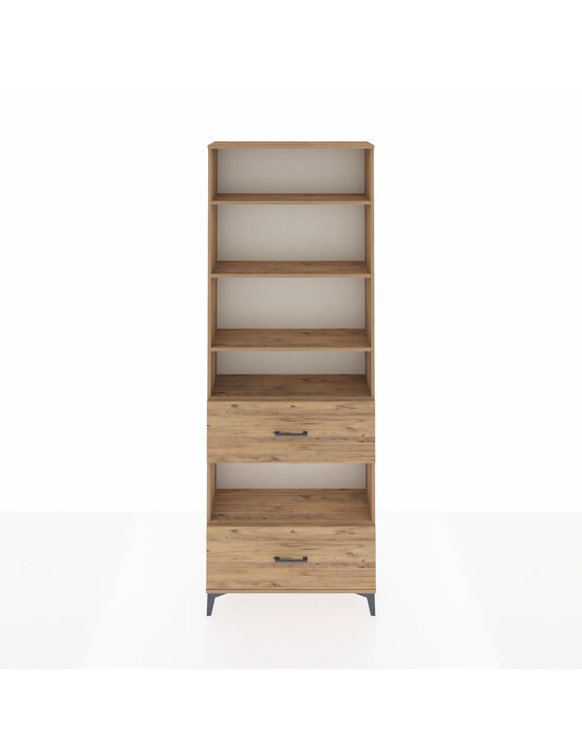 Arges Dolap 5 Raflı 2 Çekmeceli 88x30x243 Çam-Çam