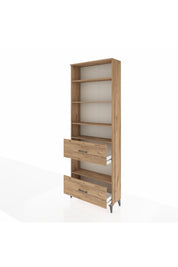 Arges Dolap 5 Raflı 2 Çekmeceli 88x30x243 Çam-Çam