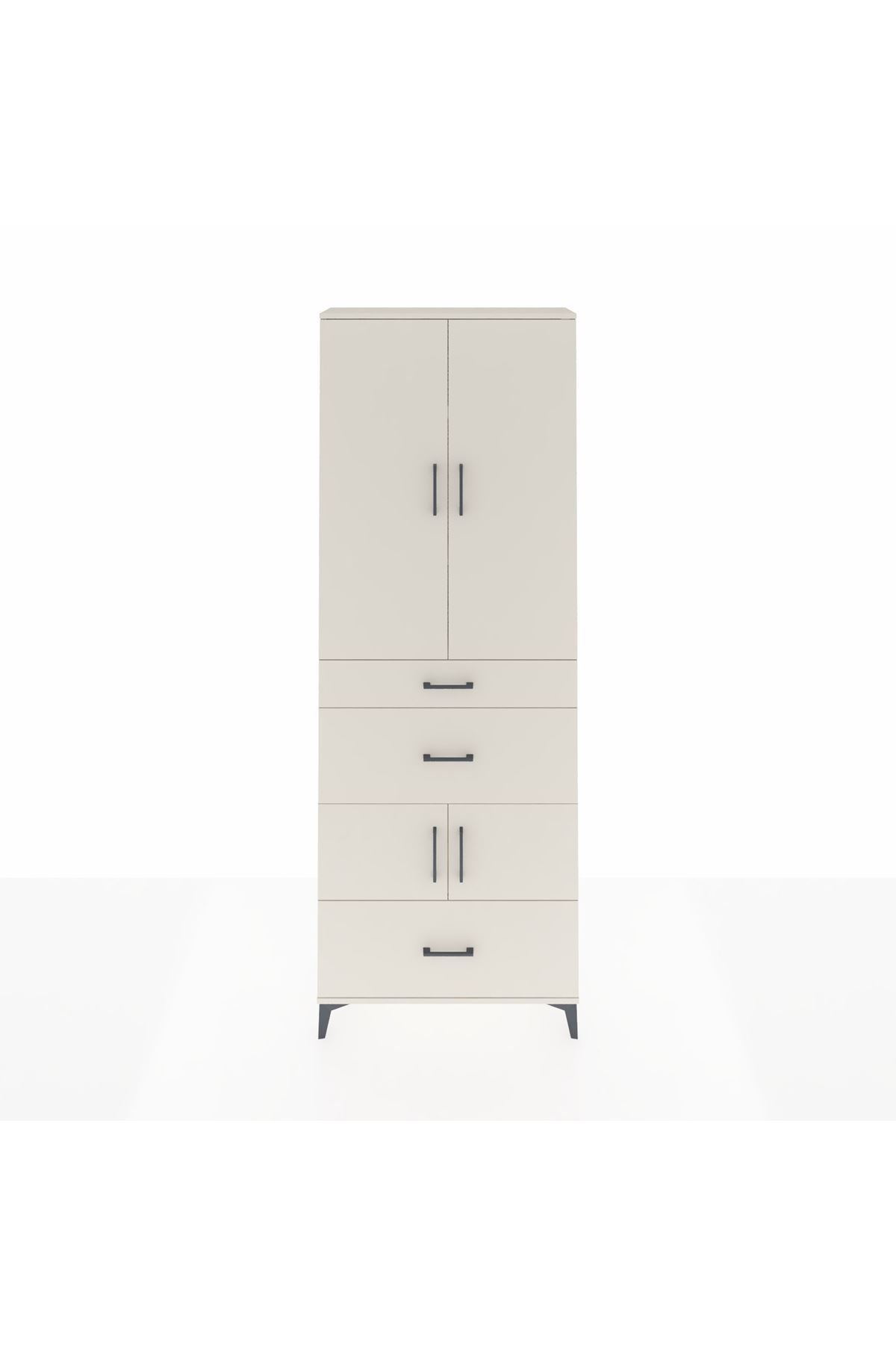 Arges Dolap 4 Raflı 3 Çekmeceli 4 Kapaklı 88x30x243 Aytaşı-Aytaşı