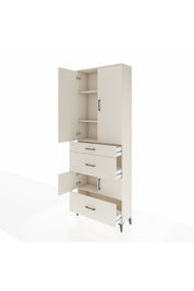 Arges Dolap 4 Raflı 3 Çekmeceli 4 Kapaklı 88x30x243 Aytaşı-Aytaşı