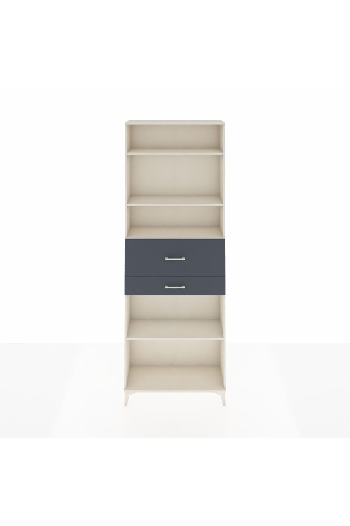 Arges Dolap 4 Raflı 2 Çekmeceli 88x30x243 Aytaşı-Antrasit